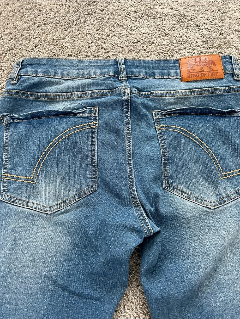 Ring of Fire Men's Faded Blue Denim Slim Straight Jeans - Size 32/30